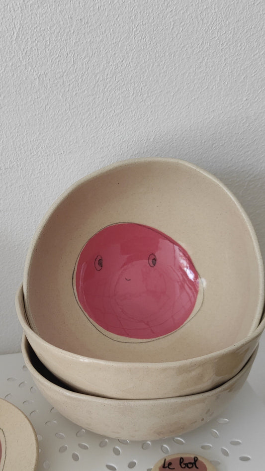 Bol visage framboise